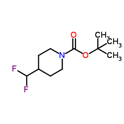4-(二氟甲基)哌啶-1-羧酸叔丁酯结构式