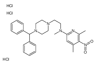 N-[2-(4-benzhydrylpiperazin-1-yl)ethyl]-N,4,6-trimethyl-5-nitropyridin-2-amine,trihydrochloride Structure