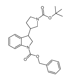 benzyl 3-(1-(tert-butoxycarbonyl)pyrrolidin-3-yl)indoline-1-carboxylate结构式