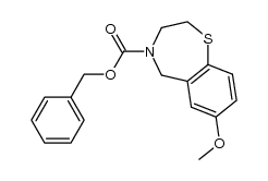 benzyl 7-methoxy-2,3-dihydrobenzo[f][1,4]thiazepine-4(5H)-carboxylate结构式