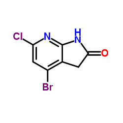 4-bromo-6-chloro-1H,2H,3H-pyrrolo[2,3-b]pyridin-2-one结构式