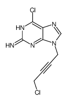 6-chloro-9-(4-chlorobut-2-ynyl)purin-2-amine结构式