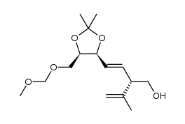(S,E)-4-((4S,5R)-5-((methoxymethoxy)methyl)-2,2-dimethyl-1,3-dioxolan-4-yl)-2-(prop-1-en-2-yl)but-3-en-1-ol结构式