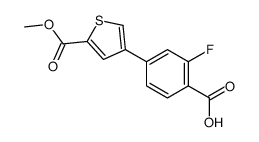 2-fluoro-4-(5-methoxycarbonylthiophen-3-yl)benzoic acid结构式