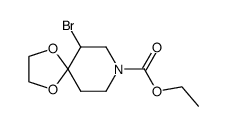 ethyl 6-bromo-1,4-dioxa-8-azaspiro(4.5)decane-8-carboxylate Structure