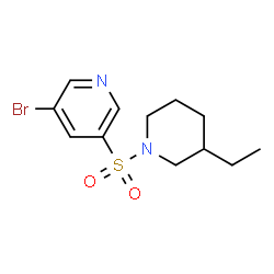 3-bromo-5-(3-ethylpiperidin-1-ylsulfonyl)pyridine结构式