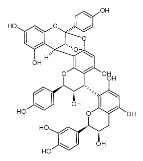 epiafzelechin-(4β->8,2β->O->7)-epiafzelechin-(4α->8)-epicatechin结构式