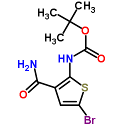 2-Methyl-2-propanyl (5-bromo-3-carbamoyl-2-thienyl)carbamate Structure