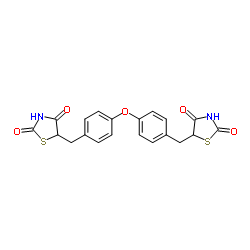 5,5'-[Oxybis(4,1-phenylenemethylene)]bis(1,3-thiazolidine-2,4-dione)结构式