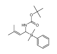 tert-butyl (1-(dimethyl(phenyl)silyl)-3-methylbut-2-en-1-yl)carbamate结构式
