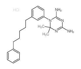1,3,5-Triazine-2,4-diamine,1,6-dihydro-6,6-dimethyl-1-[3-(5-phenylpentyl)phenyl]-, hydrochloride (1:1)结构式