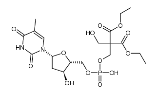 thymidine 5'-[3-hydroxy-2,2-bis(ethoxycarbonyl)propyl]phosphate结构式