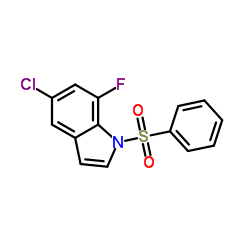 5-Chloro-7-fluoro-1-(phenylsulfonyl)-1H-indole结构式