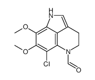 6-chloro-5-formyl-1,3,4,5-tetrahydro-7,8-dimethoxypyrrolo(4,3,2-de)quinoline结构式