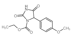 ethyl 5-(4-methoxyphenyl)-2,4-dioxo-imidazolidine-1-carboxylate结构式