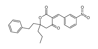3-(3-nitrobenzylidene)-6-phenethyl-6-propyldihydro-2H-pyran-2,4(3H)-dione Structure