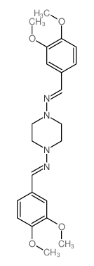 1-(3,4-dimethoxyphenyl)-N-[4-[(3,4-dimethoxyphenyl)methylideneamino]piperazin-1-yl]methanimine结构式