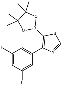 4-(3,5-Difluorophenyl)thiazole-5-boronic acid pinacol ester结构式