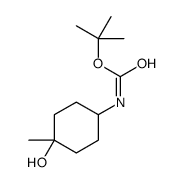 N-[反式-4-羟基-4-甲基环己基]氨基甲酸叔丁酯结构式