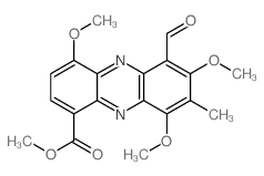 1-Phenazinecarboxylicacid, 6-formyl-4,7,9-trimethoxy-8-methyl-, methyl ester Structure