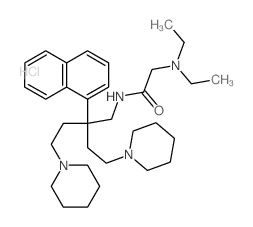 Acetamide, 2-(diethylamino)-N-[2-(1-naphthalenyl)-4-(1-piperidinyl)-2-[2-(1-piperidinyl)ethyl]butyl]-,hydrochloride (1:3) structure