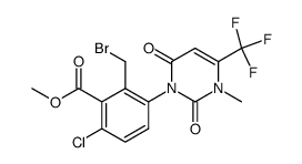 methyl 2-bromomethyl-6-chloro-3-[1-methyl-6-trifluoromethyl-2,4(1H,3H)-pyrimidinedion-3-yl]benzoate结构式