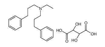(2R,3R)-2,3-dihydroxybutanedioic acid,N-ethyl-3-phenyl-N-(3-phenylpropyl)propan-1-amine结构式