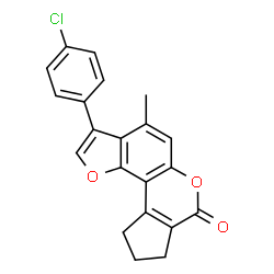 3-(4-Chlorophenyl)-4-methyl-9,10-dihydrocyclopenta[c]furo[2,3-f]chromen-7(8H)-one Structure