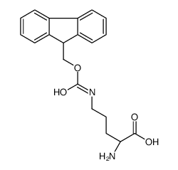 (2R)-2-amino-5-(9H-fluoren-9-ylmethoxycarbonylamino)pentanoic acid Structure