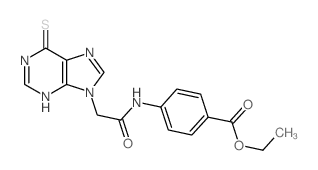 ethyl 4-[[2-(6-sulfanylidene-3H-purin-9-yl)acetyl]amino]benzoate structure