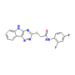 N-(2,4-Difluorophenyl)-2-(5H-[1,2,4]triazino[5,6-b]indol-3-ylsulfanyl)acetamide结构式