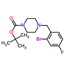 tert-Butyl 4-(2-bromo-4-fluorobenzyl)piperazine-1-carboxylate Structure