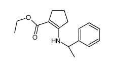 Ethyl 2-{[(1S)-1-phenylethyl]amino}-1-cyclopentene-1-carboxylate结构式