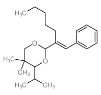 1,3-Dioxane,5,5-dimethyl-4-(1-methylethyl)-2-[1-(phenylmethylene)hexyl]-结构式