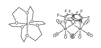 18-crown-6-potassium μ-bis(pentafluorophenyl)phosphanido-bispentacarbonyltungstate结构式