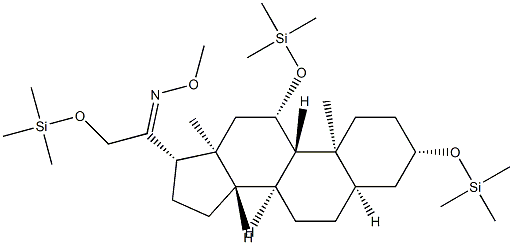 3β,11β,21-Tris(trimethylsiloxy)-5β-pregnan-20-one O-methyl oxime Structure