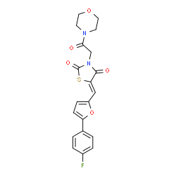 (5Z)-5-{[5-(4-fluorophenyl)furan-2-yl]methylidene}-3-[2-(morpholin-4-yl)-2-oxoethyl]-1,3-thiazolidine-2,4-dione structure