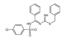 benzyl N'-[N-(4-chlorophenyl)sulfonyl-C-phenylcarbonimidoyl]carbamimidothioate Structure