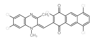 2,5,8-trichloro-3-[(E)-(6,7-dichloro-1,3-dimethyl-quinoxalin-2-ylidene)methyl]anthracene-1,4-dione结构式
