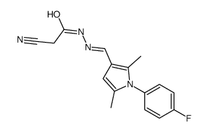 2-cyano-N-[(E)-[1-(4-fluorophenyl)-2,5-dimethylpyrrol-3-yl]methylideneamino]acetamide Structure