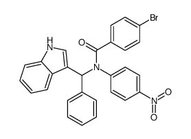 4-bromo-N-[1H-indol-3-yl(phenyl)methyl]-N-(4-nitrophenyl)benzamide结构式