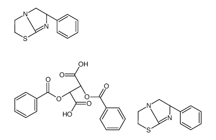 [R-(R*,R*)]-2,3-bis(benzoyloxy)succinic acid, compound with (S)-2,3,5,6-tetrahydro-6-phenylimidazo[2,1-b]thiazole (1:2)结构式