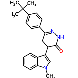 4-(1-Methyl-1H-indol-3-yl)-6-[4-(2-methyl-2-propanyl)phenyl]-4,5-dihydro-3(2H)-pyridazinone Structure