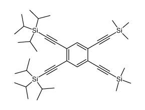 1,2-bis[(triisopropylsilyl)ethynyl]-4,5-bis[(trimethylsilyl)ethynyl]benzene结构式
