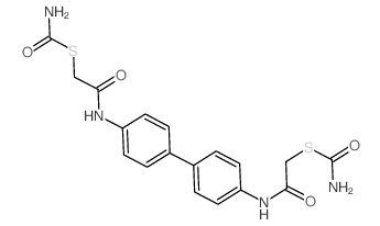 2-carbamoylsulfanyl-N-[4-[4-[(2-carbamoylsulfanylacetyl)amino]phenyl]phenyl]acetamide structure