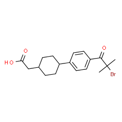 Cyclohexaneacetic acid, 4-[4-(2-bromo-2-methyl-1-oxopropyl)phenyl]-, trans- picture