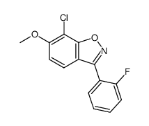 7-chloro-3-(2-fluorophenyl)-6-methoxy-1,2-benzisoxazole结构式