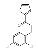 (E)-3-(2,4-dichlorophenyl)-1-thiophen-2-yl-prop-2-en-1-one结构式