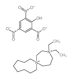 3,3-diethyl-3,7-diazoniaspiro[6.8]pentadecane,2,4,6-trinitrophenol结构式