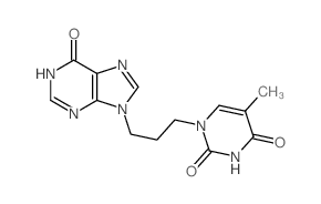 5-methyl-1-[3-(6-oxo-3H-purin-9-yl)propyl]pyrimidine-2,4-dione Structure